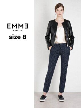 Super Cute! 😍 EMME MARELLA Navy Blue Micro Dot Chinos
